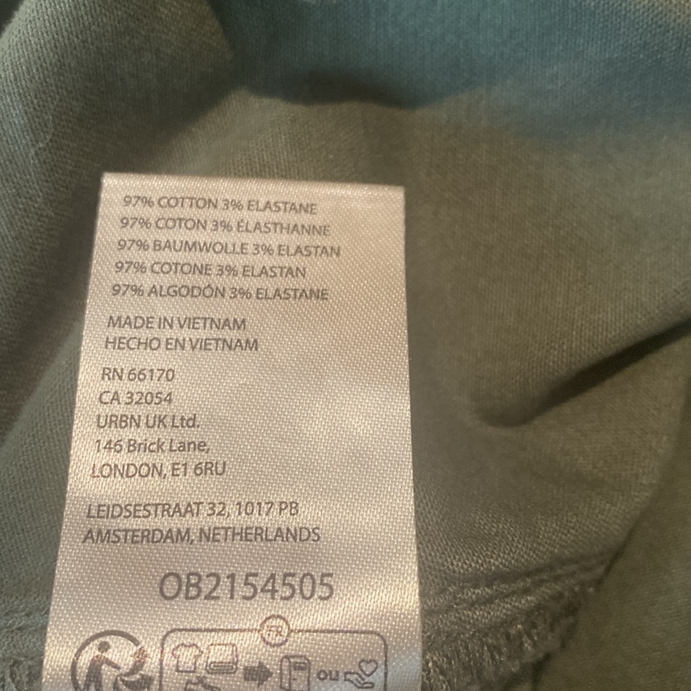 Anthropologie Pilcro Cotton Straight Leg Pants Army Green Sz 26 - Picture 11 of 11